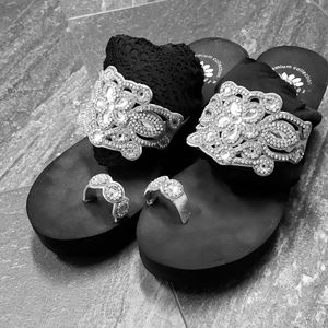 Rhinestones sandals Yellow box